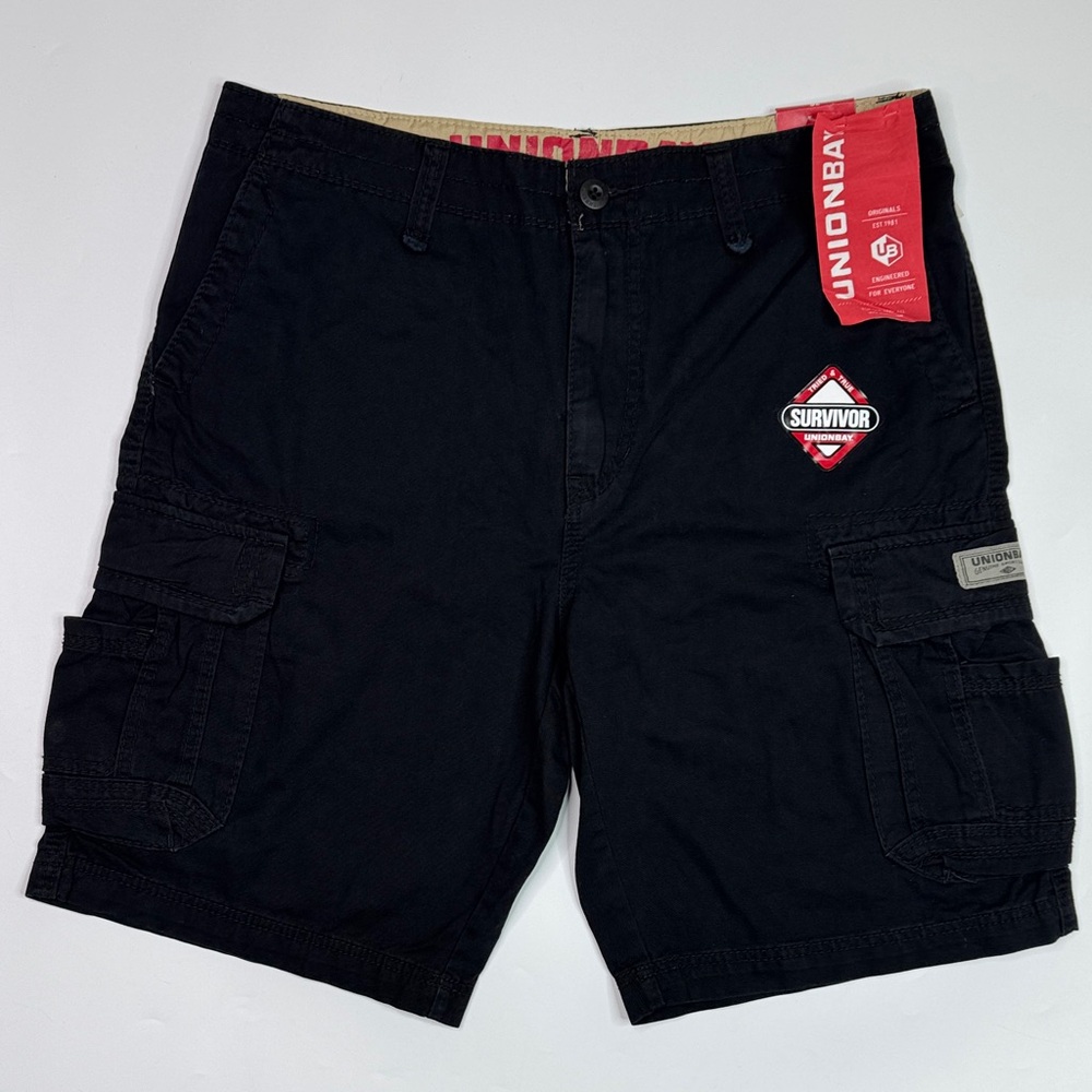 Unionbay Vintage Cargo Shorts Black Size 36 NWT